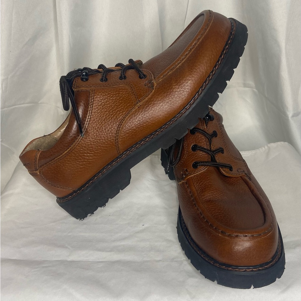 Dockers Brown Leather Oxfords with Rugged Sole